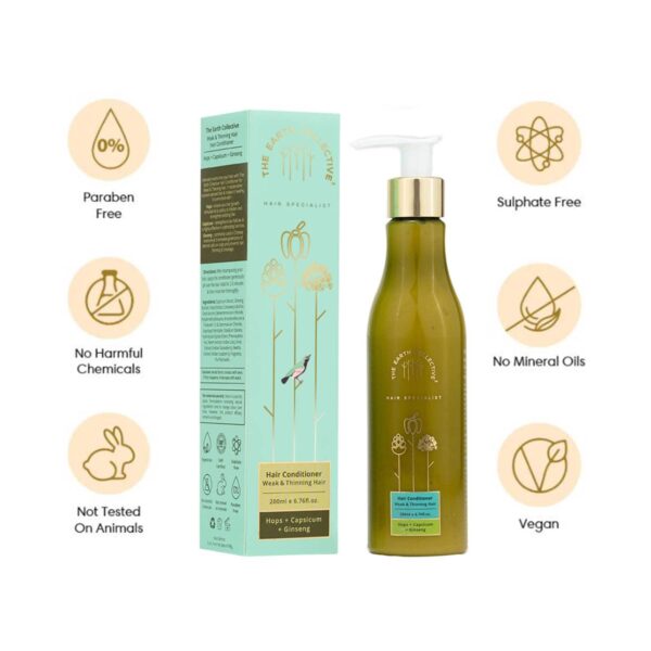 The Earth Collective Hair Conditioner For Weak & Thinning Hair (200 ml) - The Earth Collective