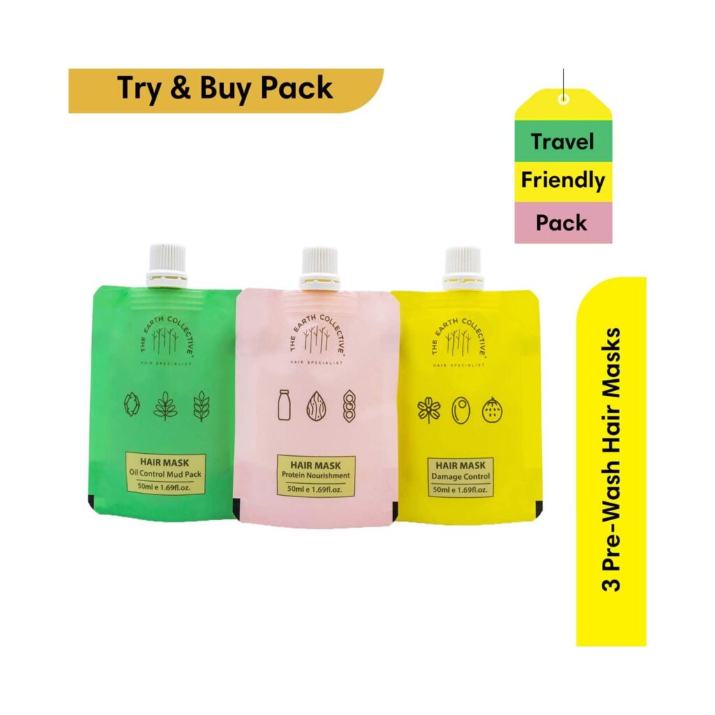 The Earth Collective Hair Mask Trial Pack (3 Pcs) - The Earth Collective