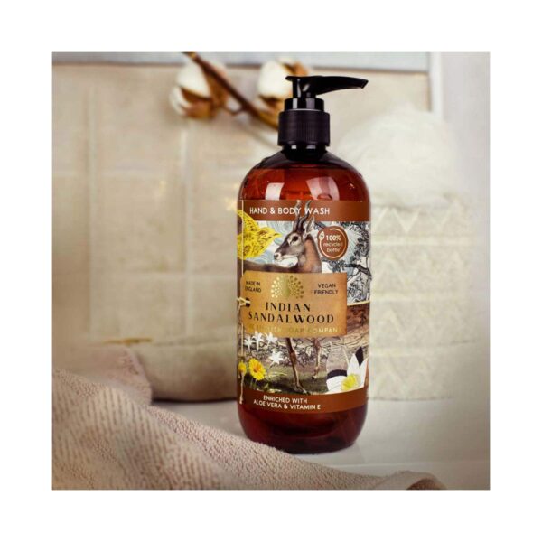 The English Soap Company Anniversary Indian Sandalwood Hand & Body Wash (500ml) - The English Soap Company