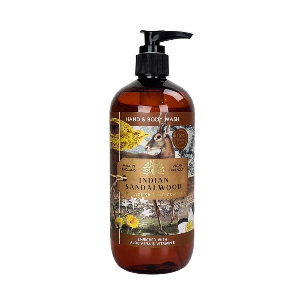 The English Soap Company Anniversary Indian Sandalwood Hand & Body Wash (500ml) - The English Soap Company