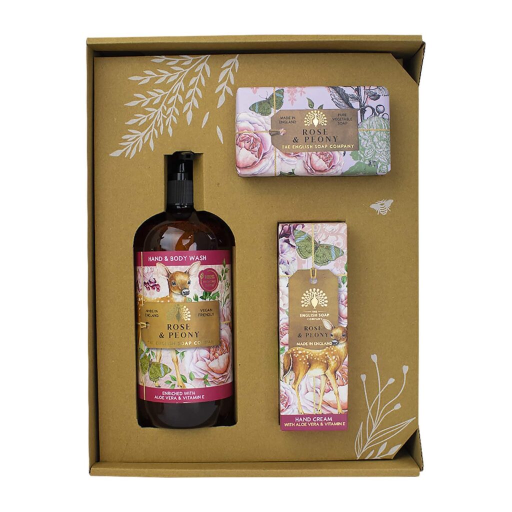 The English Soap Company - Anniversary Rose & Peony Hand & Body Gift Set (3 Pcs) - The English Soap Company