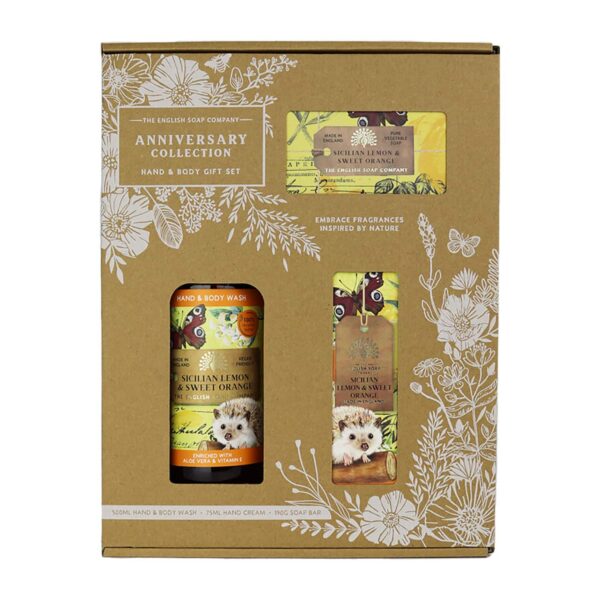 The English Soap Company - Anniversary Sicilian Lemon & Sweet Orange Hand & Body Gift Set (3 Pcs) - The English Soap Company
