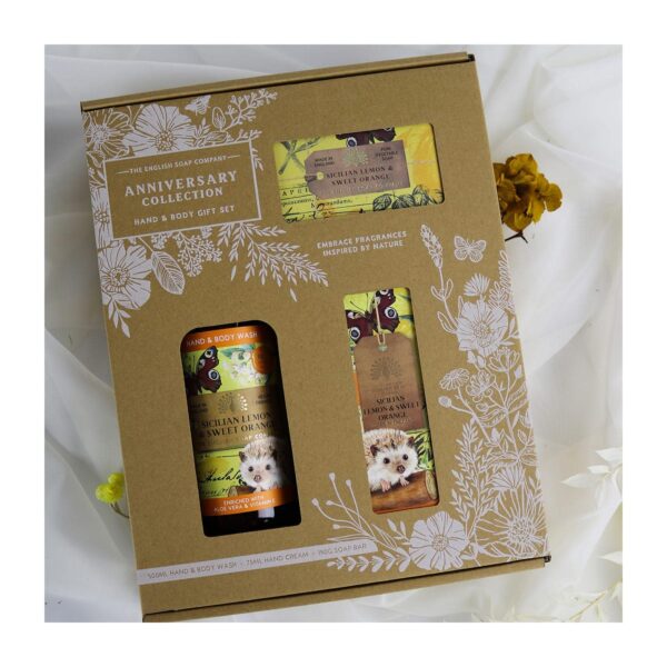 The English Soap Company - Anniversary Sicilian Lemon & Sweet Orange Hand & Body Gift Set (3 Pcs) - The English Soap Company