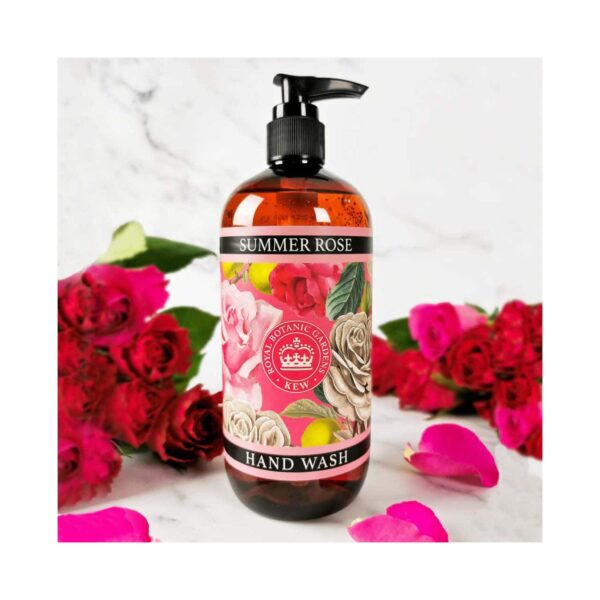 The English Soap Company Royal Botanic Gardens Kew Summer Rose Hand Wash (500ml) - The English Soap Company
