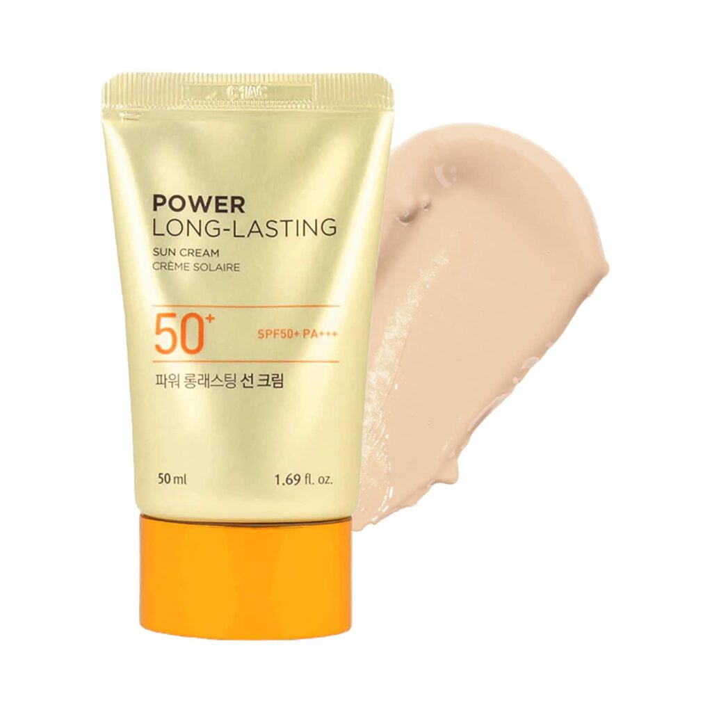 The Face Shop Power Long-Lasting SPF 50+ Pa+++ Tinted Sunscreen, Evens Skin Tone & Water Resistant (50 ml - The Face Shop