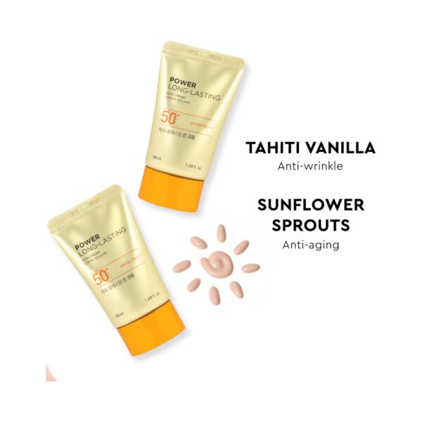 The Face Shop Power Long-Lasting SPF 50+ Pa+++ Tinted Sunscreen, Evens Skin Tone & Water Resistant (50 ml - The Face Shop