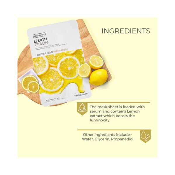 The Face Shop Real Nature Lemon Face Sheet Mask (20g) - The Face Shop