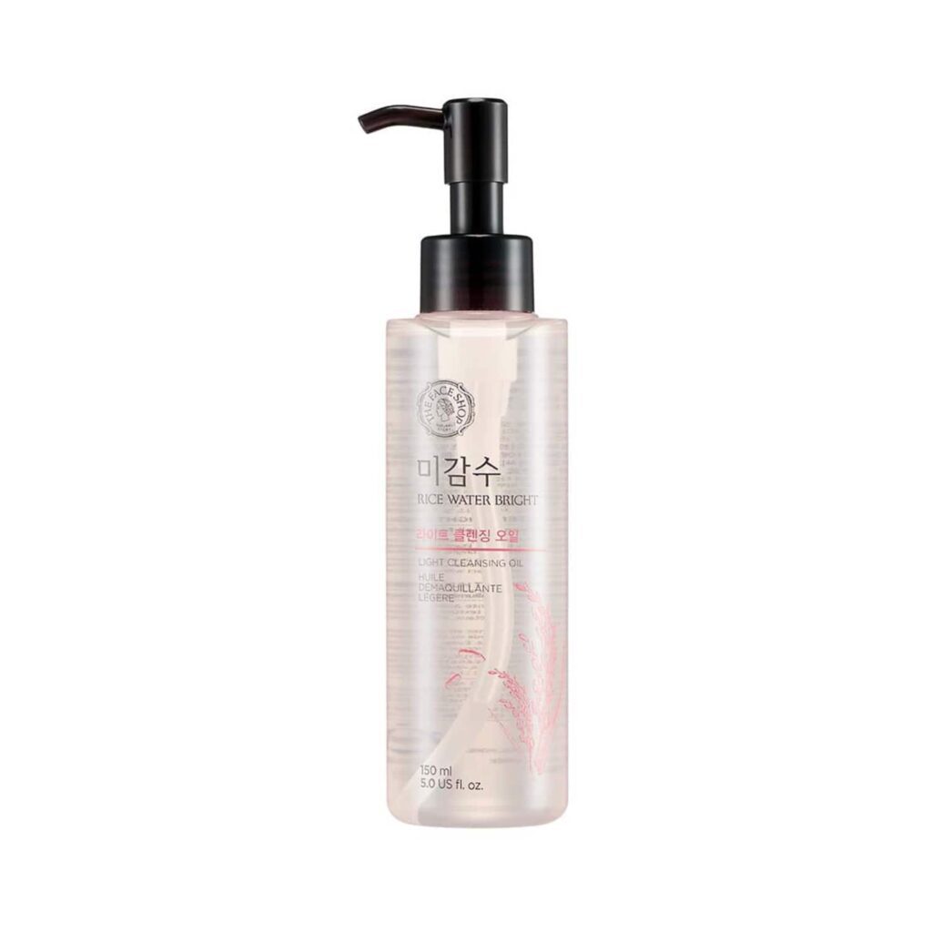 The Face Shop Rice Water Bright Light Cleansing Oil - Korean Makeup Remover for heavy makeup (150ml) - The Face Shop
