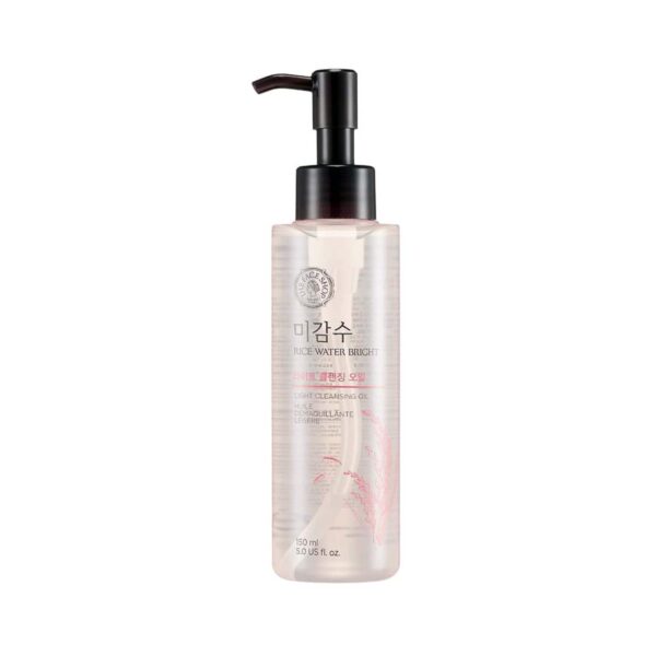 The Face Shop Rice Water Bright Light Cleansing Oil - Korean Makeup Remover for heavy makeup (150ml) - The Face Shop