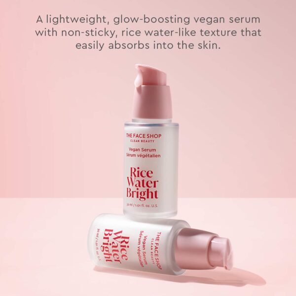 The Face Shop Rice Water Serum with Niacinamide & HA Brightens Skin Fades Blemishes & Acne Marks (30 ml) - The Face Shop