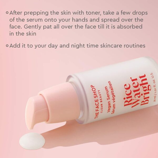 The Face Shop Rice Water Serum with Niacinamide & HA Brightens Skin Fades Blemishes & Acne Marks (30 ml) - The Face Shop