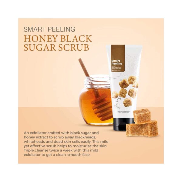 The Face Shop Smart Peeling Honey Black Sugar Face Scrub (120ml) - The Face Shop