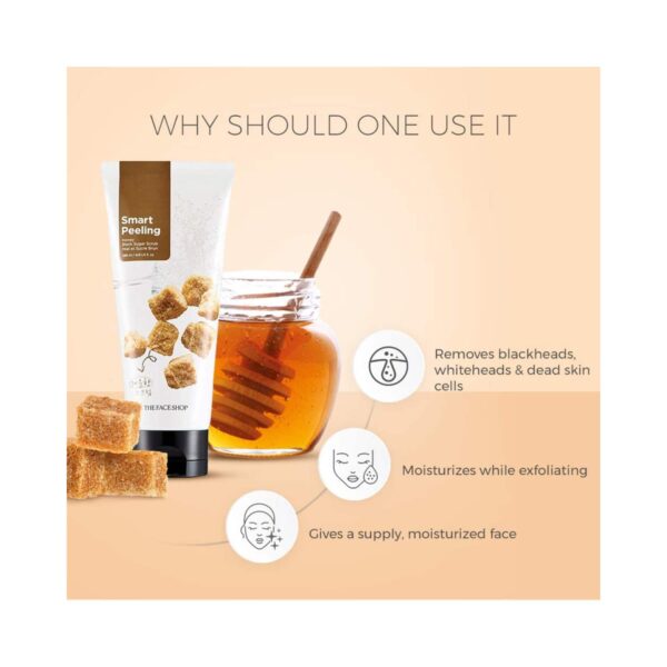 The Face Shop Smart Peeling Honey Black Sugar Face Scrub (120ml) - The Face Shop