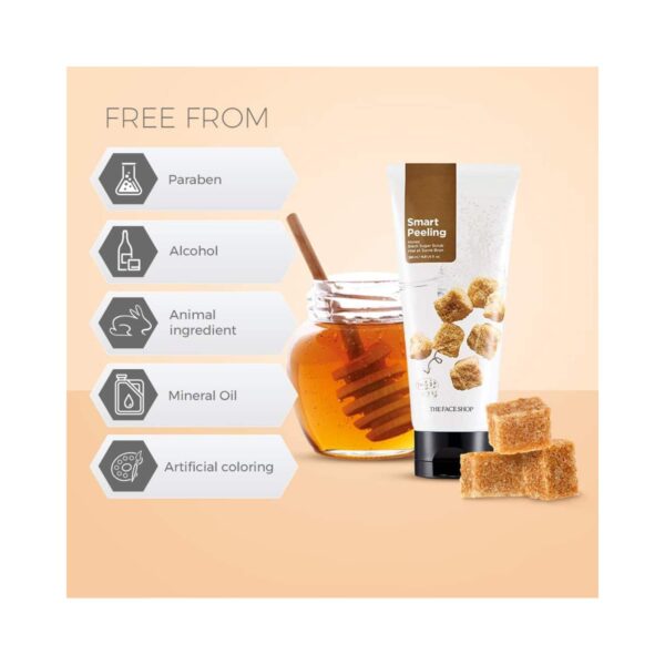 The Face Shop Smart Peeling Honey Black Sugar Face Scrub (120ml) - The Face Shop