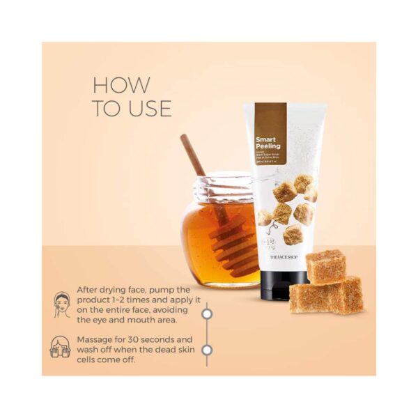 The Face Shop Smart Peeling Honey Black Sugar Face Scrub (120ml) - The Face Shop