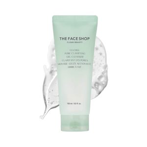 The Face Shop Tea Tree Pore Clarifying Gel Cleanser - Korean Face Wash with Hyaluronic Acid (150ml) - The Face Shop