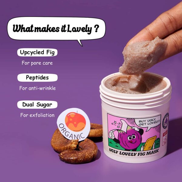 The Face Shop Ugly Lovely Fig Wash Off Mask - Korean & Vegan Peptide Exfoliating Scrub (100ml) - The Face Shop