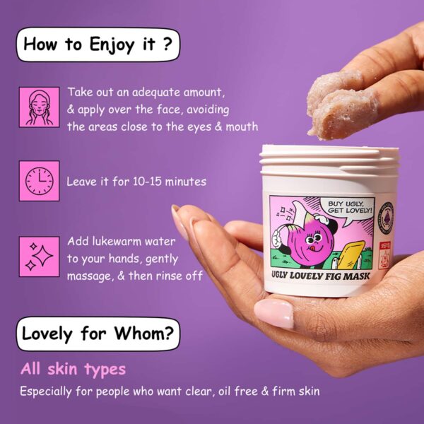 The Face Shop Ugly Lovely Fig Wash Off Mask - Korean & Vegan Peptide Exfoliating Scrub (100ml) - The Face Shop
