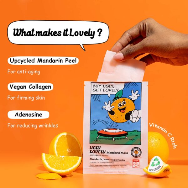 The Face Shop Ugly Lovely Mandarin Masksheet (23 ml) - The Face Shop