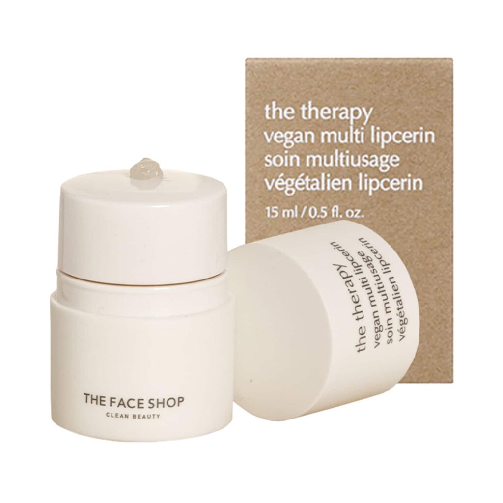 The Face Shop Vegan Lipcerin - Korean Lip Mask, Glowy Balm, Lip Scrub & Plumping Gloss (15ml) - The Face Shop
