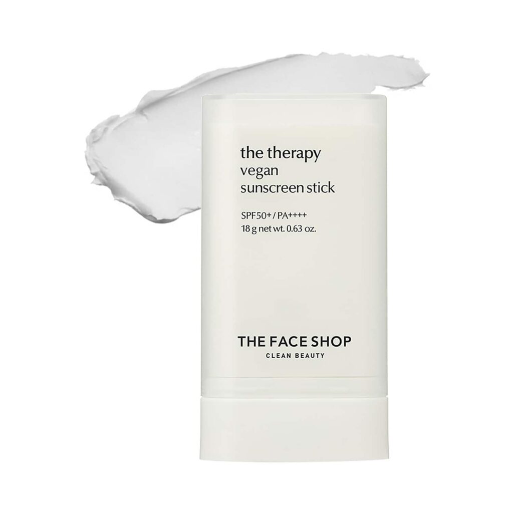 The Face Shop Vegan Sunscreen Stick SPF 50+ PA++++ : Korean Sun Care with Waterproof Formula (18 g) - The Face Shop