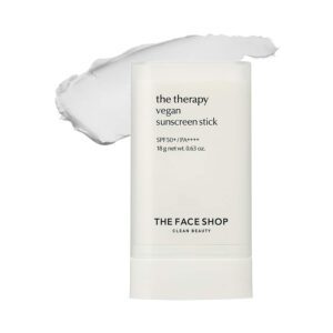 The Face Shop Vegan Sunscreen Stick SPF 50+ PA++++ : Korean Sun Care with Waterproof Formula (18 g) - The Face Shop