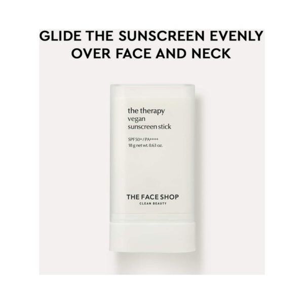 The Face Shop Vegan Sunscreen Stick SPF 50+ PA++++ : Korean Sun Care with Waterproof Formula (18 g) - The Face Shop