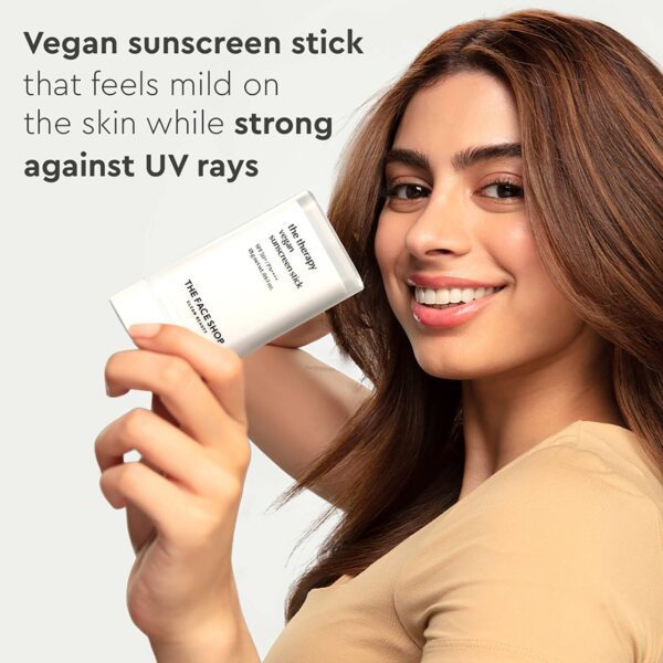 The Face Shop Vegan Sunscreen Stick SPF 50+ PA++++ : Korean Sun Care with Waterproof Formula (18 g) - The Face Shop