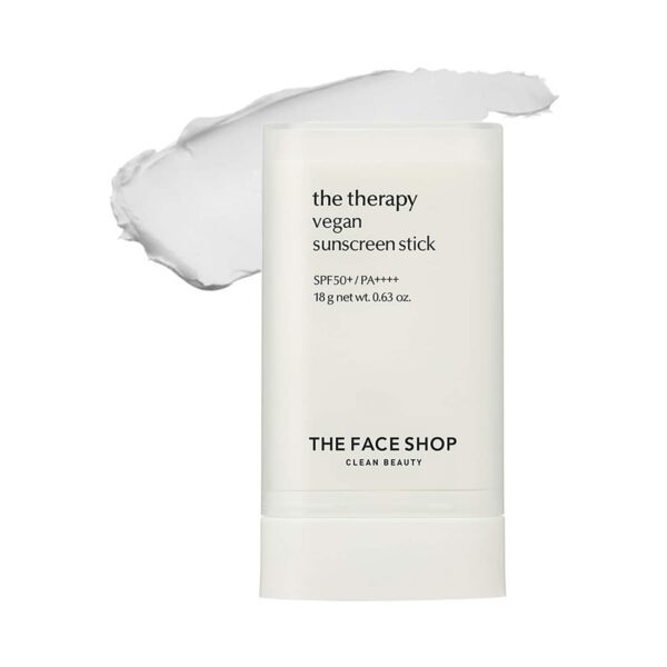 The Face Shop Vegan Sunscreen Stick SPF 50+ PA++++ : Korean Sun Care with Waterproof Formula (18 g) - The Face Shop