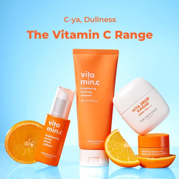 The Face Shop Vita Drop Sunquid SPF50+ PA++++, Korean Fluid Sunscreen, Vitamin C & Hyaluronic (50ml) - The Face Shop