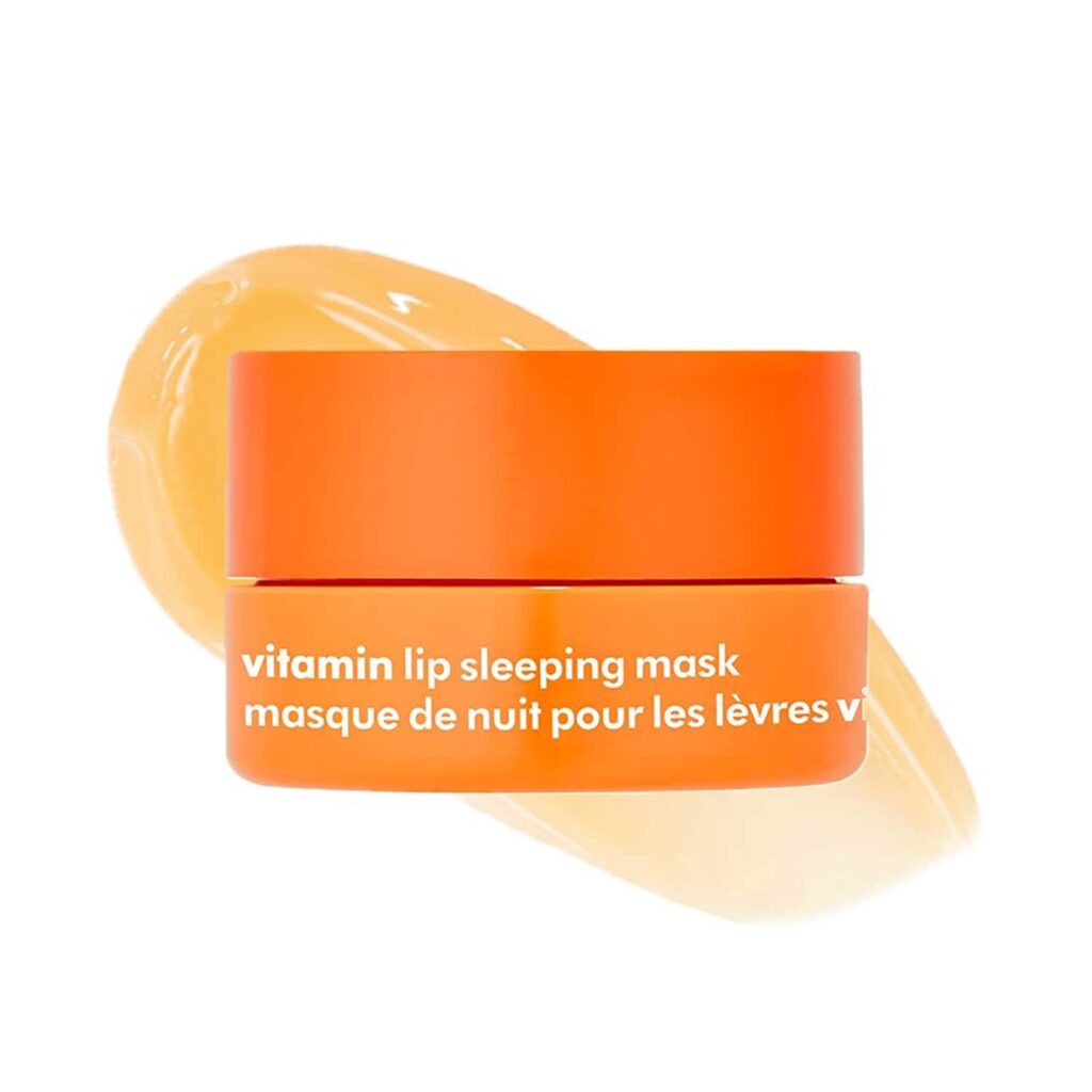 The Face Shop Vitamin C Lip Sleeping Mask - Moisturizing Korean Lip Balm for Dark, Dry Lips (14g) - The Face Shop