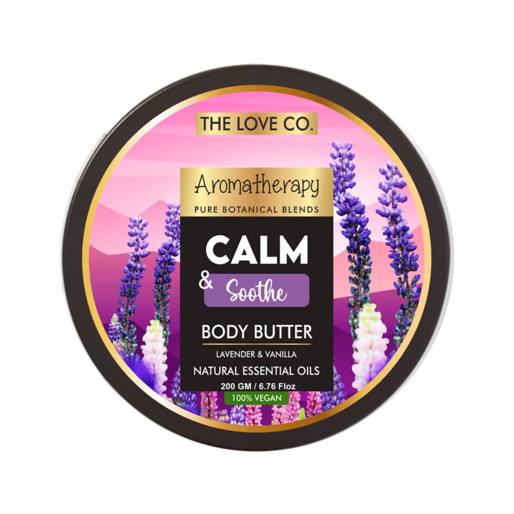 THE LOVE CO. Aromatherapy Calm and Soothe Body Butter With Lavender and Vanilla (200g) - THE LOVE CO.
