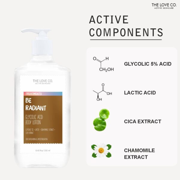 THE LOVE CO. Be Radiant Glycolic Acid Body Lotion (250ml) - THE LOVE CO.
