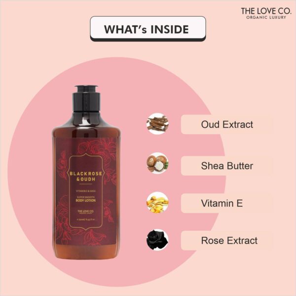 THE LOVE CO. Black Rose & Oudh Super Smooth Body Lotion (250ml) - THE LOVE CO.