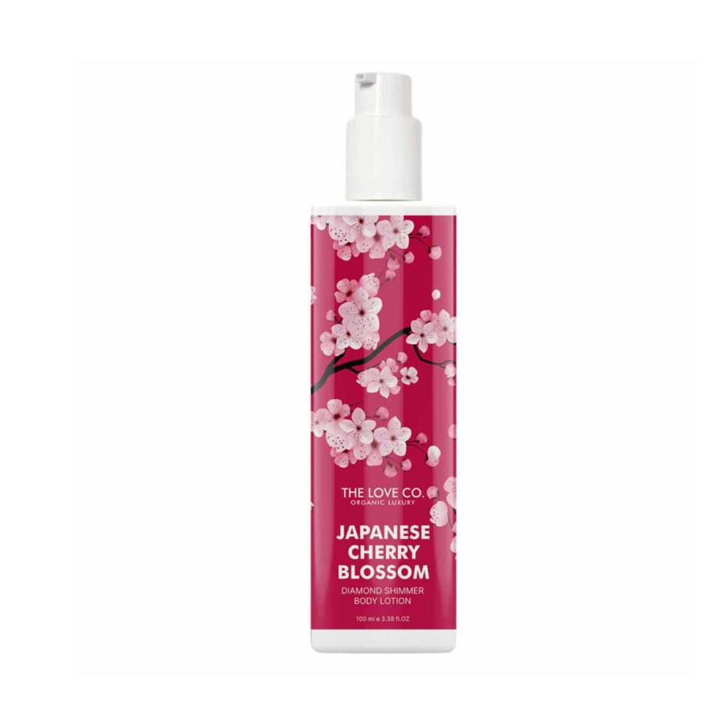 THE LOVE CO. Japanese Cherry Blossom Diamond Shimmer Body Lotion (100ml) - THE LOVE CO.