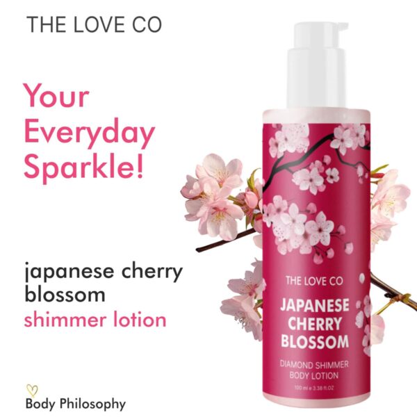 THE LOVE CO. Japanese Cherry Blossom Diamond Shimmer Body Lotion (100ml) - THE LOVE CO.