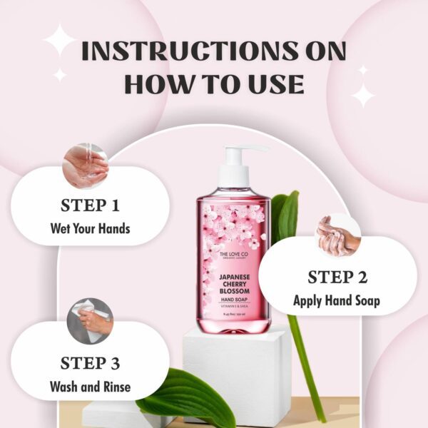 THE LOVE CO. Japanese Cherry Blossom Hand Soap For Moisturized Hands (250ml) - THE LOVE CO.