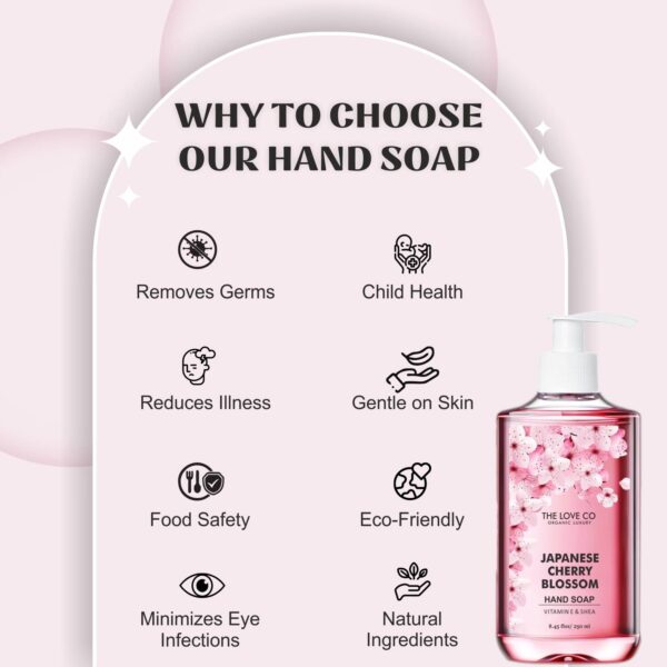 THE LOVE CO. Japanese Cherry Blossom Hand Soap For Moisturized Hands (250ml) - THE LOVE CO.