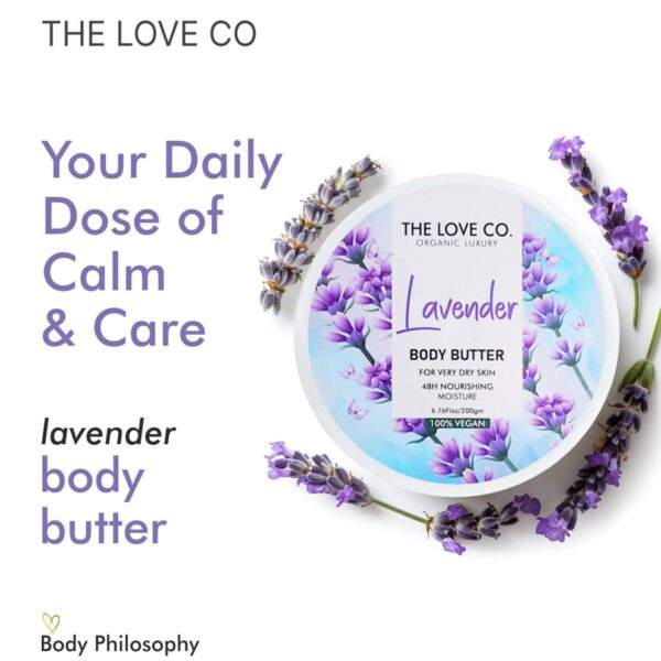 THE LOVE CO. Lavender Body Butter Deep Moisturization With Pure Shea Butter (200g) - THE LOVE CO.
