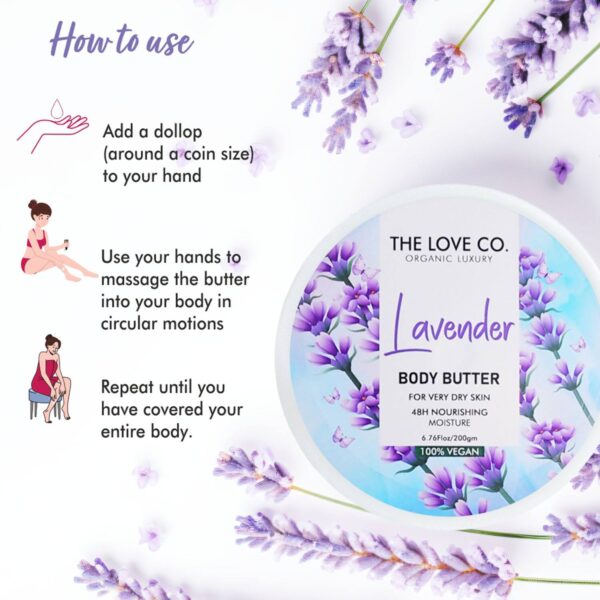 THE LOVE CO. Lavender Body Butter Deep Moisturization With Pure Shea Butter (200g) - THE LOVE CO.
