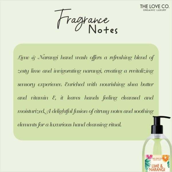 THE LOVE CO. Lime and Narangi Hand Wash For Moisturized Hand (300ml) - THE LOVE CO.