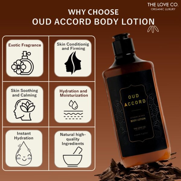 THE LOVE CO. Luxury Oud Accord Daily Moisturizing Body Lotion (250ml) - THE LOVE CO.