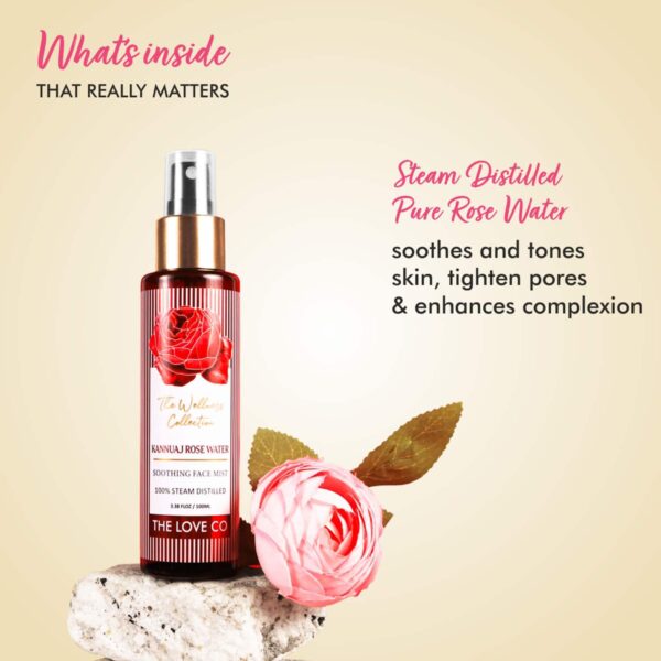 THE LOVE CO. Pure Rose Water Face Toner - (100 ml) - THE LOVE CO.