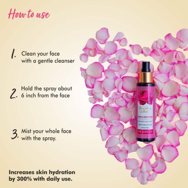 THE LOVE CO. Pure Rose Water Face Toner - (100 ml) - THE LOVE CO.
