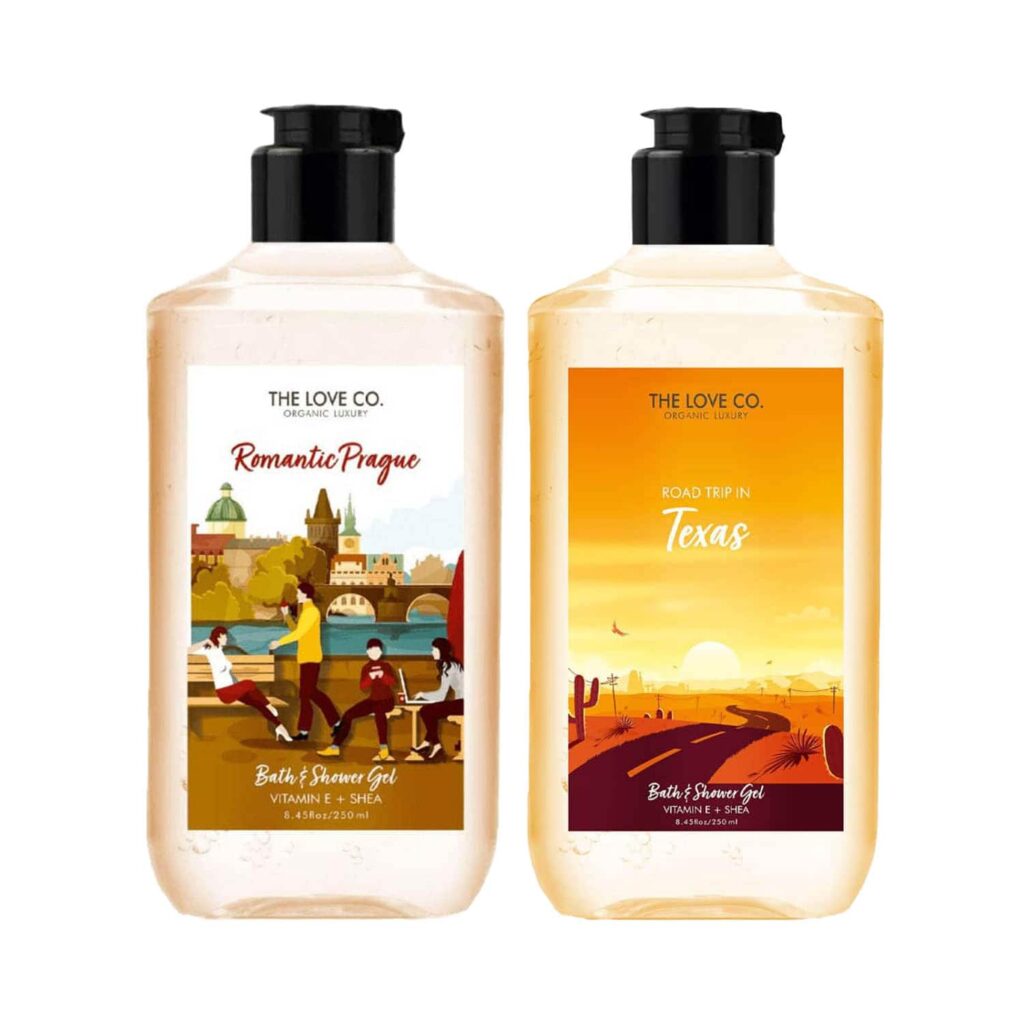 THE LOVE CO. Romantic Rome + Texas Shower Gel Pack of 2 Combo - THE LOVE CO.