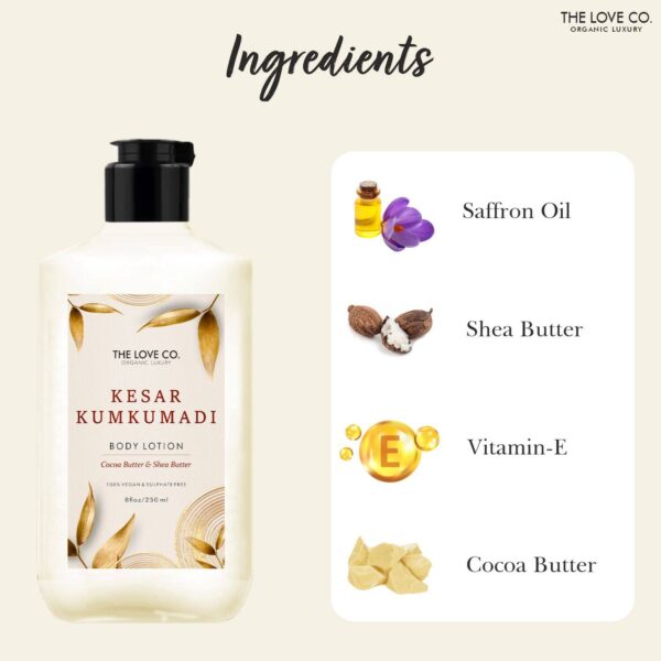 THE LOVE CO. Saffron & Kumkumadi Daily Nourishing Body Lotion (250ml) - THE LOVE CO.