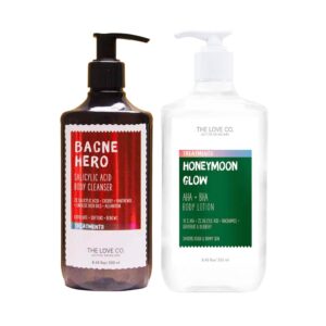 THE LOVE CO. Salicylic Acid Body Cleanser + Honeymoon Glow Body Lotion Pack of 2 Combo - THE LOVE CO.