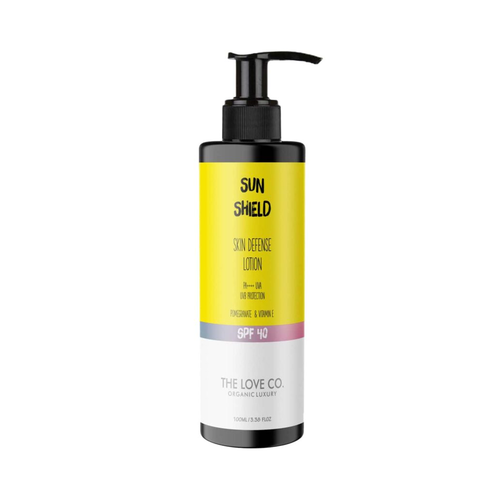 THE LOVE CO. Skin Defense Sunscreen Lotion With SPF 40 PA++++ UVA/UVB Protection (100ml) - THE LOVE CO.