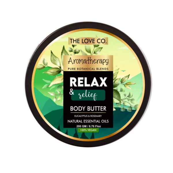 THE LOVE CO. The Love Co Aromatherapy Relax and Relief Body Butter With Eucalyptus & Rosemary (200g) - THE LOVE CO.