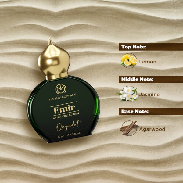 The Man Company 100% Alcohol-Free Attar Perfume For Men Qayadat Emir Collection (12 ml) - The Man Company